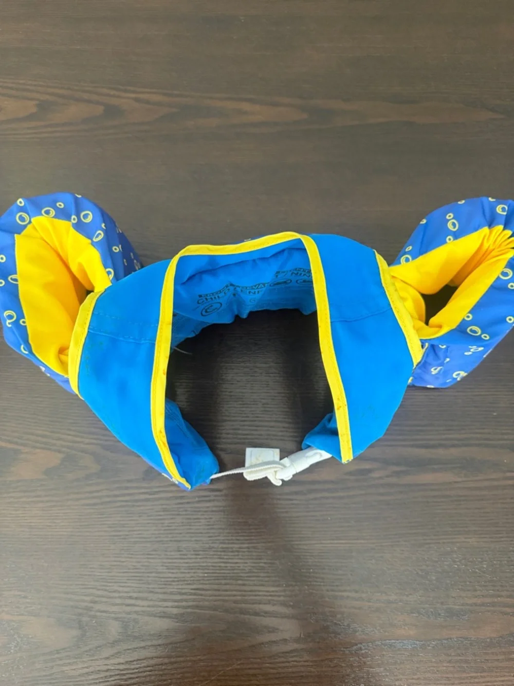Blue Shark Kids Swim Rashguard Float Vest with Yellow Lining